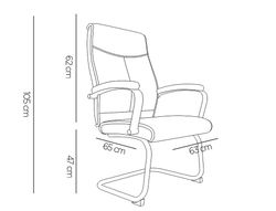Silla q-connect escritorio mod ena simil piel base metalica alt max 1050 anc 630 prof 650 color crema