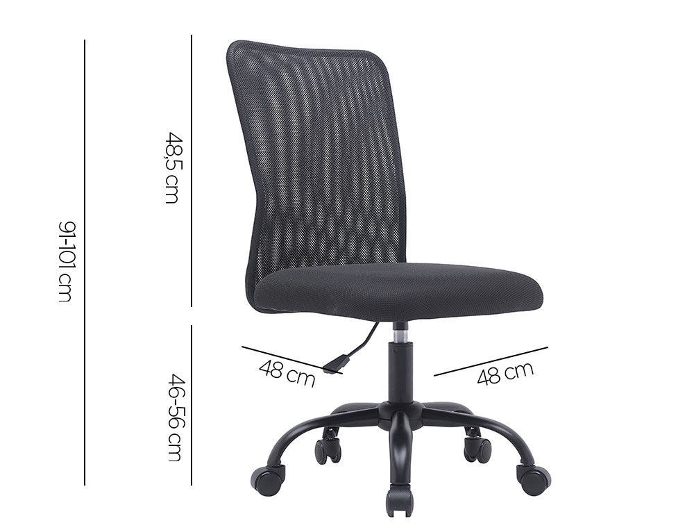 Silla q-connect oficina parma malla sin reposabrazos alt max 990 anc 480 prof 590 color negro