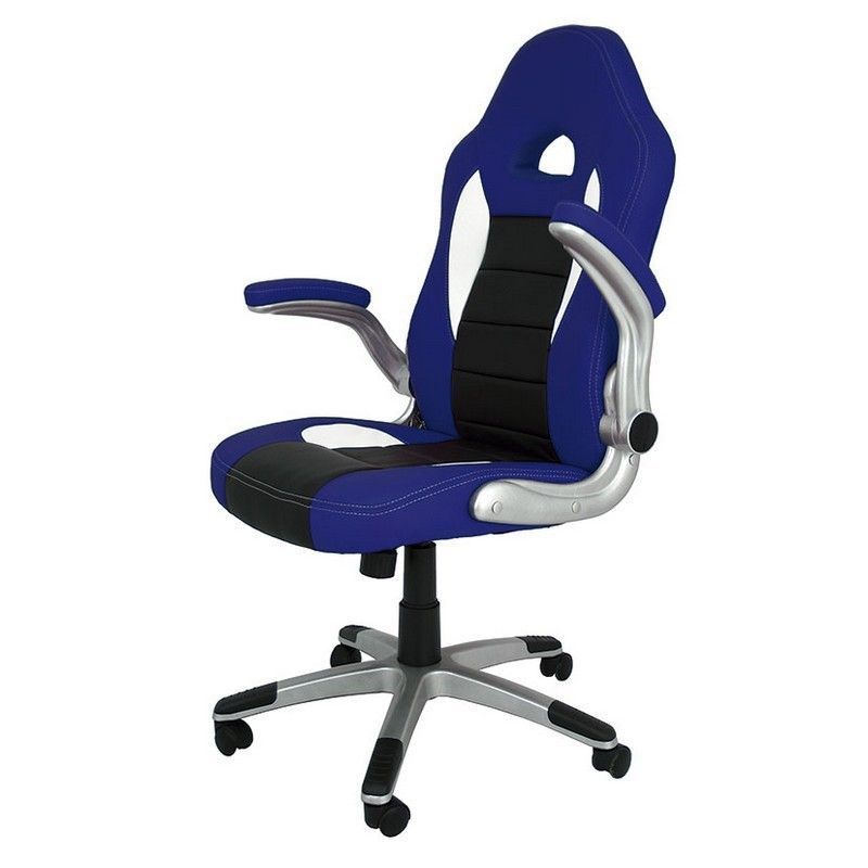 Silla Victoria con reposabrazos abatibles Silla Oficina Victoria Azul C/Brazos