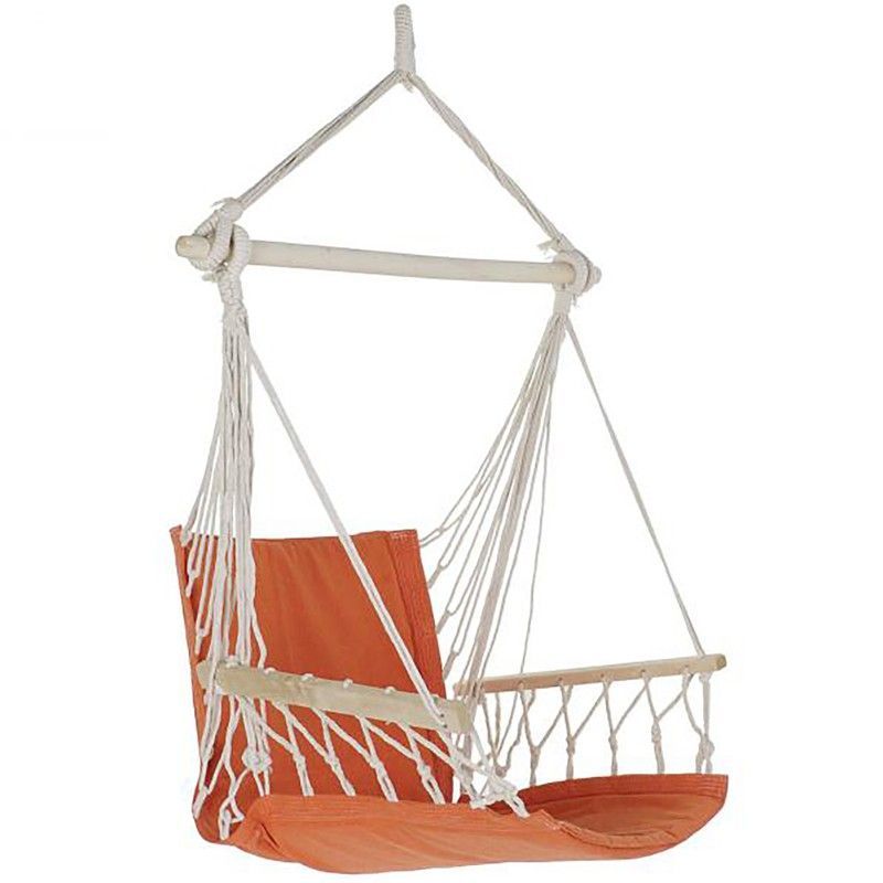 Sillón colgante de algodón en color terracota, 97x50x120 cm