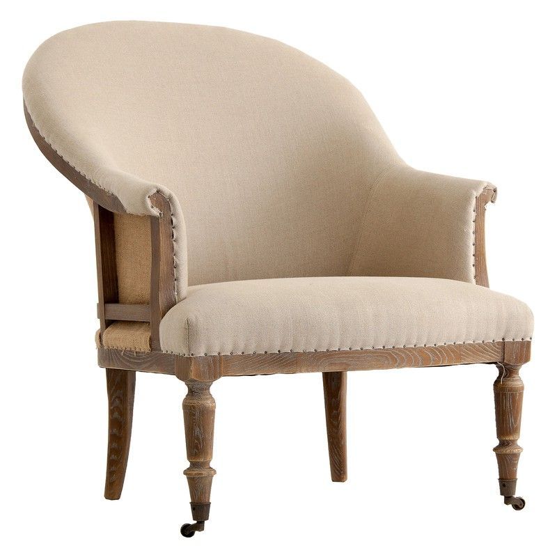 Sillón de madera de fresno y loneta en beige, 76 x 90 x 92 cm | Ault