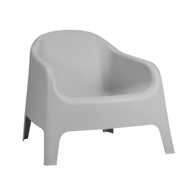 Sillón de polipropileno en gris, 76 x 72 x 70 cm | Pool