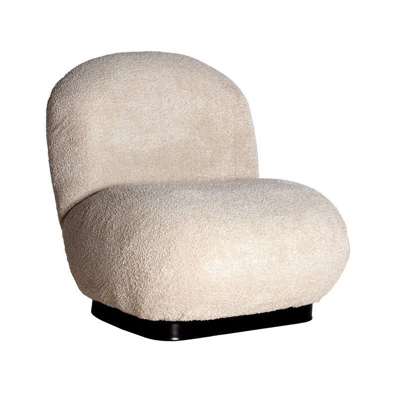 Sillón de tejido bouclé en beige, 80 x 85 x 80 cm | Lenax