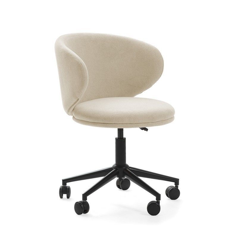 Sillón giratorio, 60 x 60,5 x 83 cm, de tejido en beige | Colección Rush