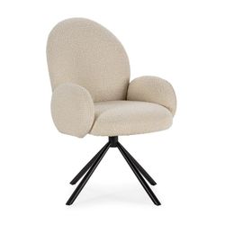 Sillón giratorio de tejido  en blanco, 63 x 60 x 90 cm | Dario