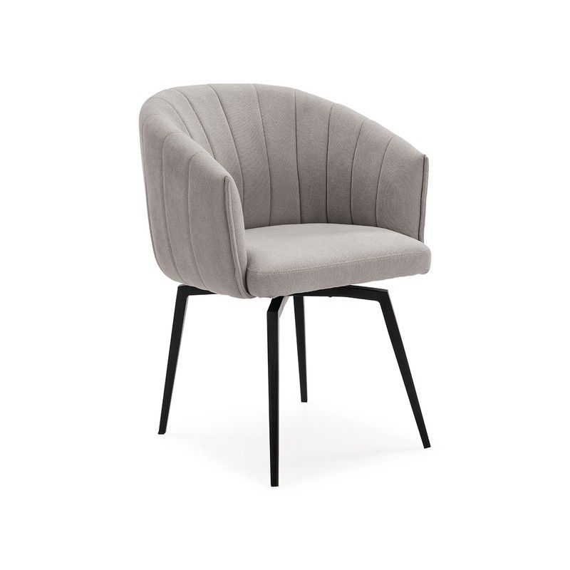 Sillón giratorio de tejido  en topo, 60 x 60 x 81 cm | Enka