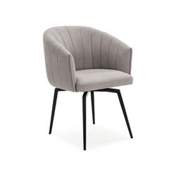 Sillón giratorio de tejido  en topo, 60 x 60 x 81 cm | Enka