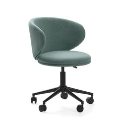 Sillón giratorio de tejido en verde, 60 x 60,5 x 83 cm | Rush