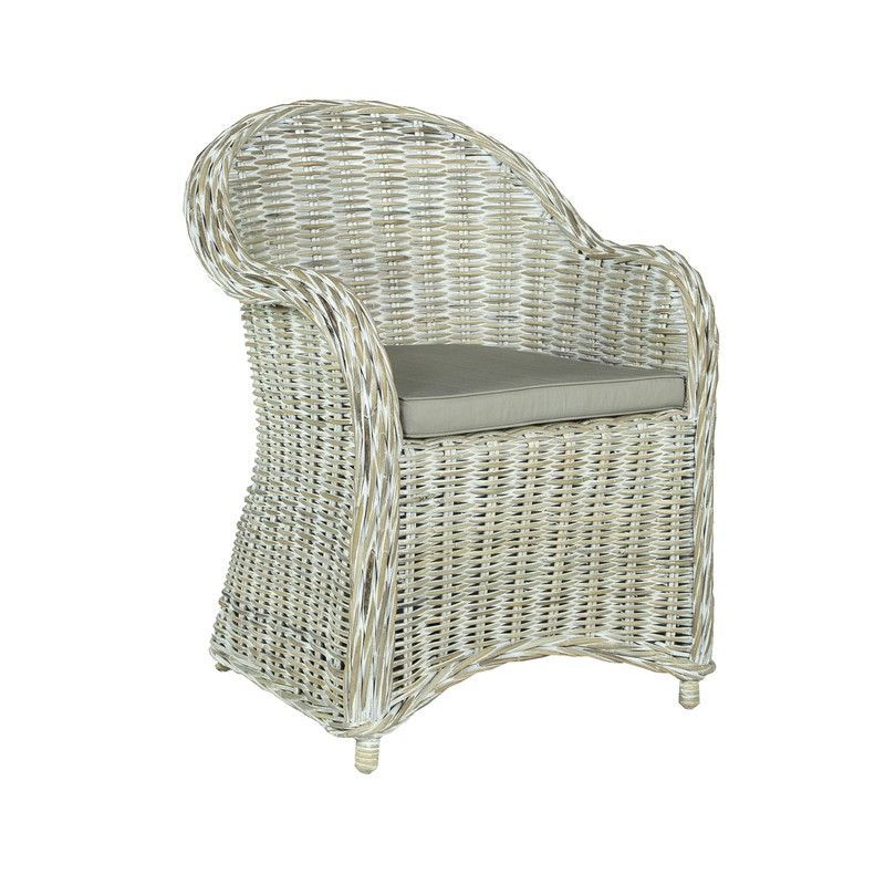 Sillón para terraza de ratán en natural, 63 x 66 x 85 cm | Hermon