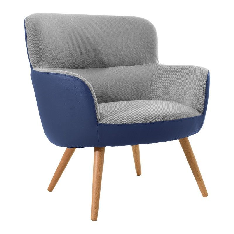 Sillon Pärumm Kai Tapizado Bicolor Azul/Gris 77x73,4x81,4 cm