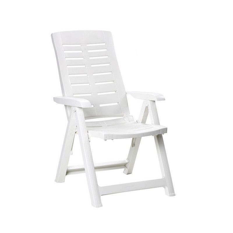 Sillon plegable multiposiciones color blanco 60x61x109cm ipae progarden