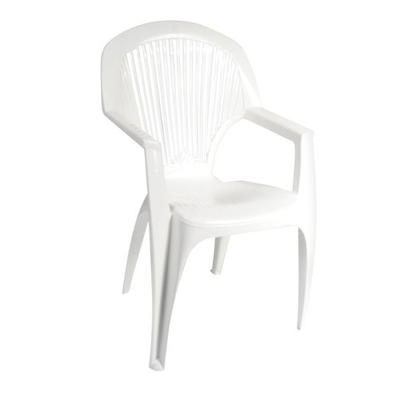 Sillon  resina respaldo alto blanco de gardenlife 8301