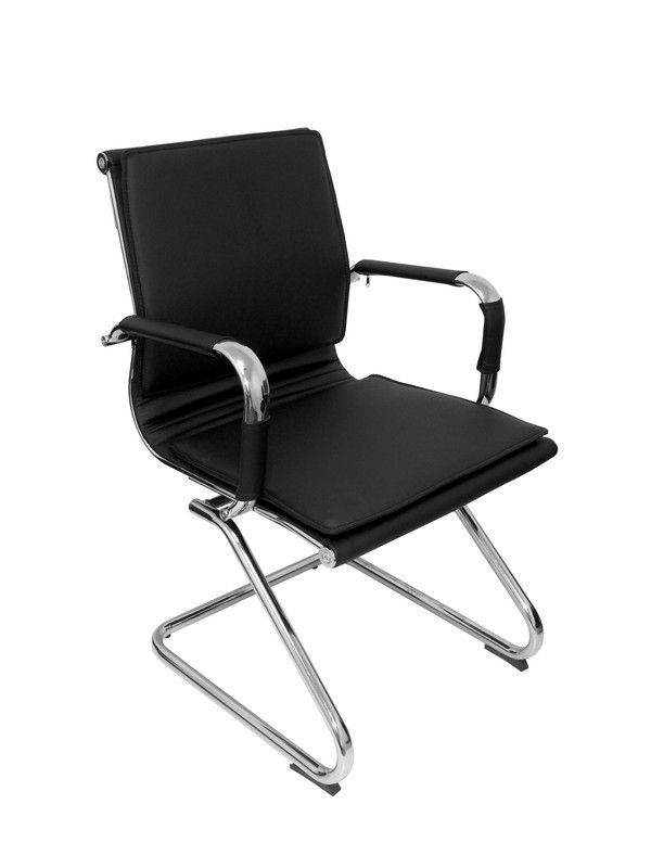 Sillón Yeste confidente de patín en simil piel y color negro