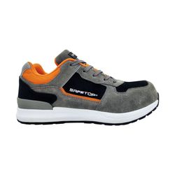 SINIO, zapato sport cordones S3S SR FO suede gris/naranja