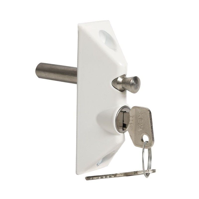 Sistema de bloqueo interior para puertas y ventanas correderas de aluminio ALMA. Bloqueador Apertura Pta. Corredera.Blco.