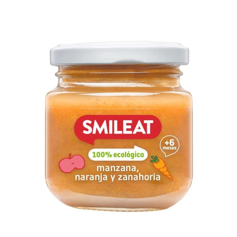 Smileat Tarrito Manzana, Naranja y Zanahoria 130gr