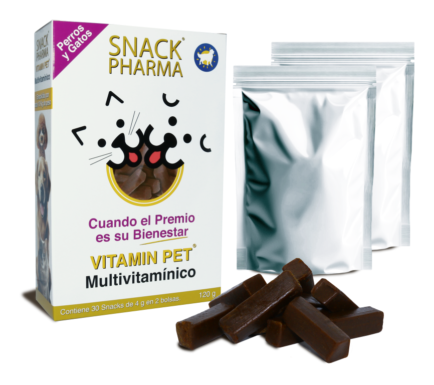 Snack Pharma Gastric Pet Vitamin Pet Multivitamínico en Snack Para Perros y Gatos – 30 uds (120 g)