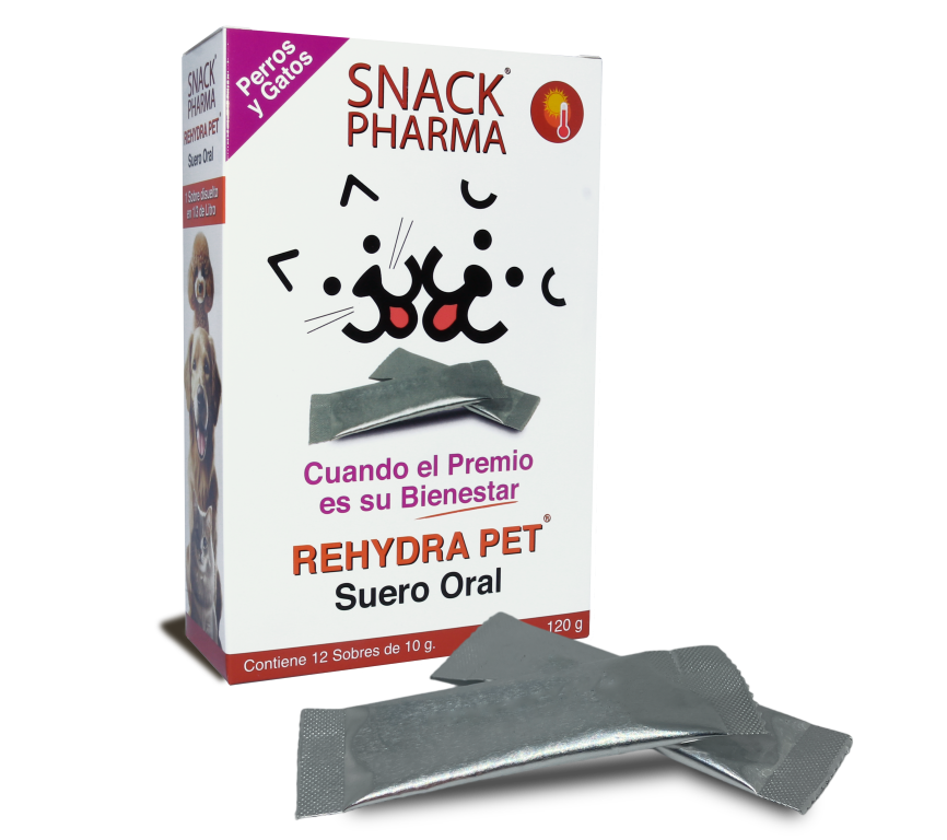 Snack Pharma Rehydra Pet Suero Oral para Hidratación y Electrolitos para Perros y Gatos – 12 uds
