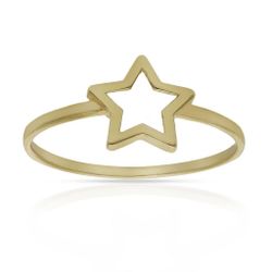 SO-S1364 Anillo de oro 18K estrella calada acabado en brillo