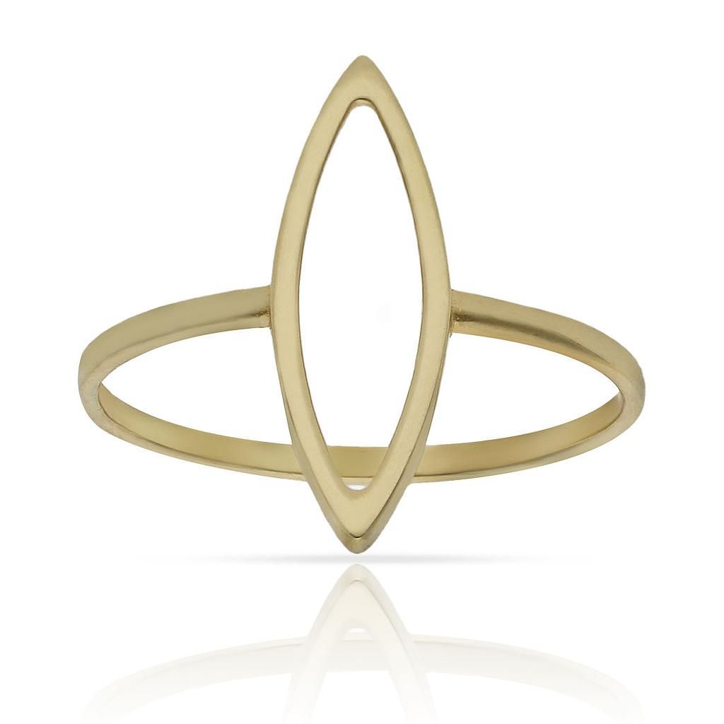 SO-S1374 Anillo de oro 18K mujer dibujo alargado calado con picos acabado brillo