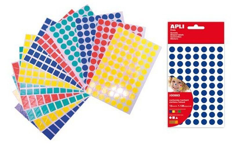 Sobre con 12 hojas de gomets permanentes