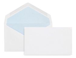 Sobre liderpapel blanco con fondo 95x162 mm engomado solapa de pico paquete de 25 unidades