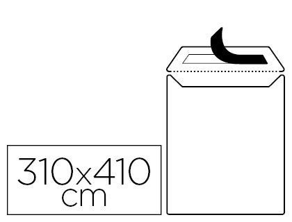 Sobre liderpapel bolsa blanco 310x410 mm solapa tira de silicona papel offset 100 gr caja de 250 unidades