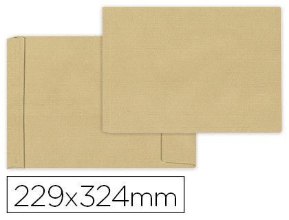 Sobre liderpapel bolsa fuelle kraft 229x324 mm solapa tira de silicona papel 120 gr caja de 50 unidades