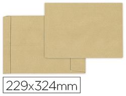 Sobre liderpapel bolsa fuelle kraft 229x324 mm solapa tira de silicona papel 120 gr caja de 50 unidades