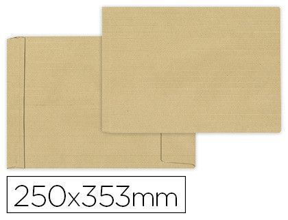Sobre liderpapel bolsa fuelle kraft 250x353 mm solapa tira de silicona papel 120 gr caja de 50 unidades