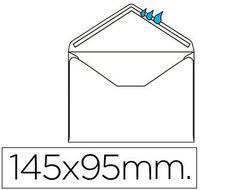 Sobre Liderpapel N.1 Blanco Minimo Normalizado 95X145Mm Engomado Solapa de Pico Caja de 500 Unidades