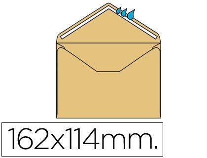 Sobre Liderpapel N.23 Crema C6 114X162 mm Engomado Solapa de Pico Caja de 500 Unidades