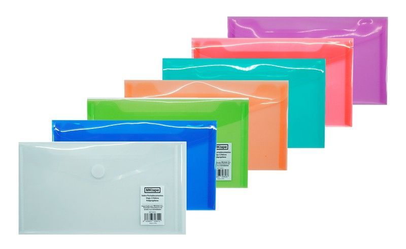 Sobre portadocumentos de viaje con cierre de velcro. 7 colores