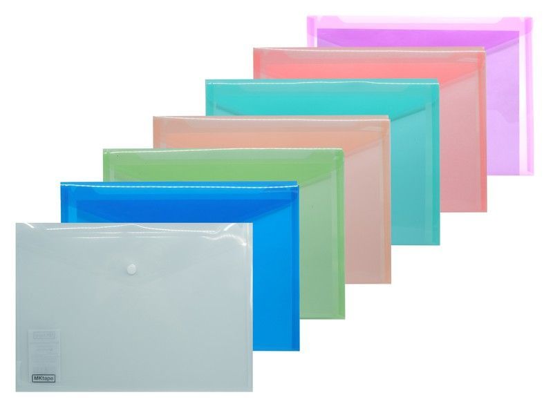 Sobre portadocumentos folio con cierre de botón. 7 colores