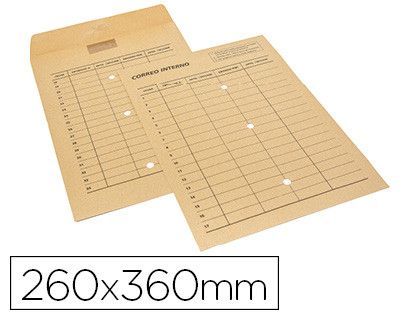 Sobre sam bolsa kraft natural 120 gr cierre multiadhesivo 260x360 mm correo interno 3 taladros impreso 2 caras caja