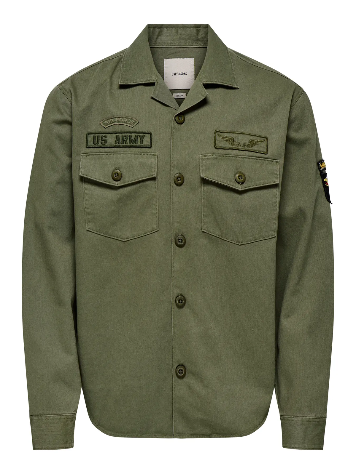 Sobrecamisa militar con botones Only & Sons Dusty Olive