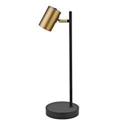 Sobremesa 1L Paros Negro-Cuero 1 X 10W Gu-10