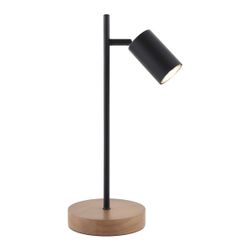 Sobremesa Pireo Negro-Madera 1 X 50W Gu-10