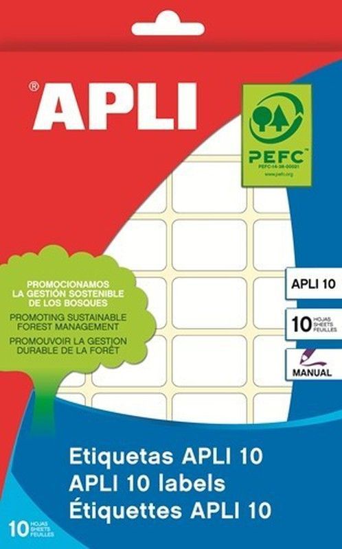 Sobres de etiquetas apli-10, escritura manual