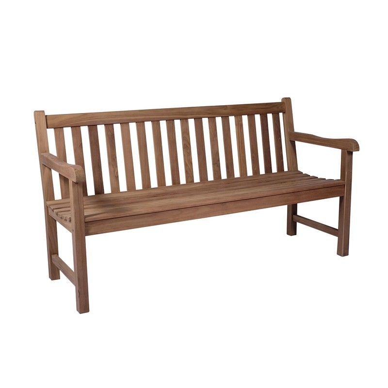 Sofá de 3 plazas para exterior de madera de teca en miel, 150 x 60 x 92 cm | Danao