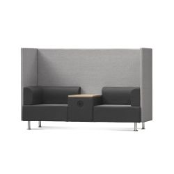 Sofá Soft Seating Doble + Mesa 200x129x68 cm Color Negro/Gris