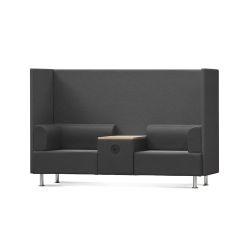 Sofá Soft Seating Doble + Mesa 200x129x68 cm Color Negro/Negro