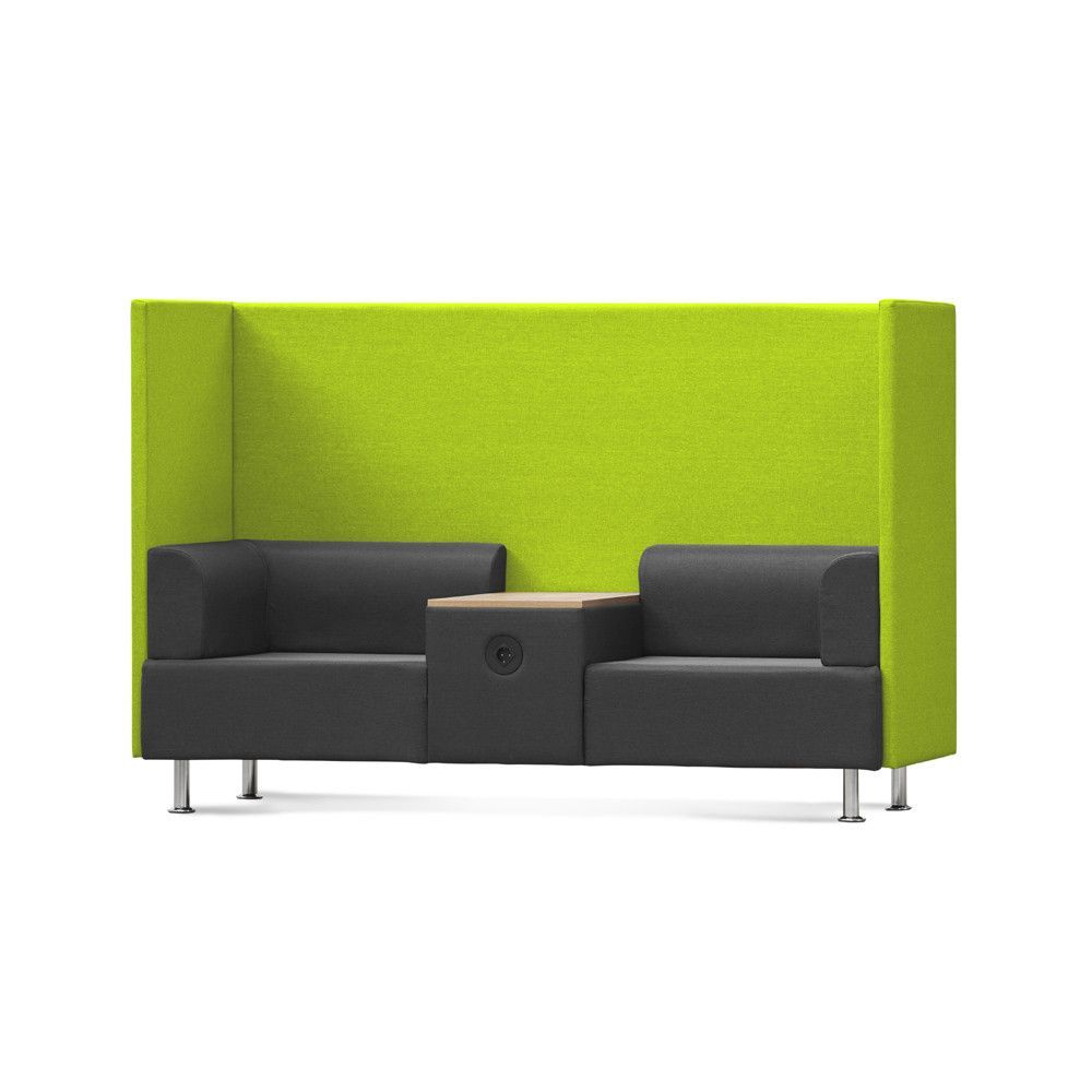 Sofá Soft Seating Doble + Mesa 200x129x68 cm Color Negro/Verde