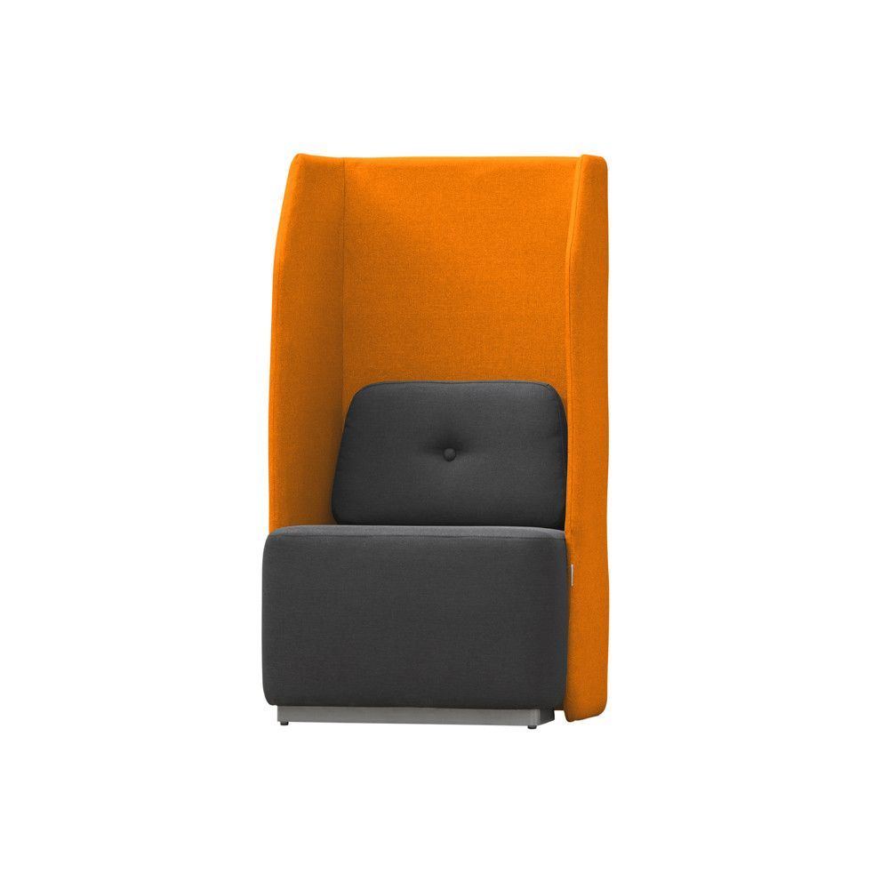 Sofá Soft Seating Individual  Negro/Naranja 73x66x132 cm