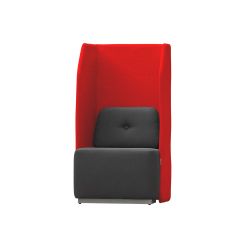 Sofá Soft Seating Individual  Negro/Rojo 73x66x132 cm