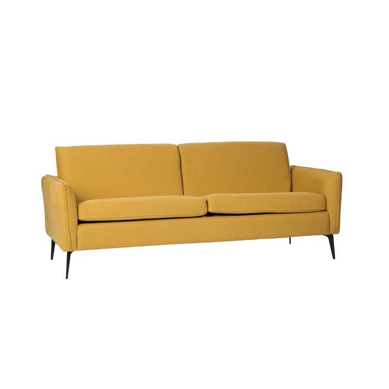Sofá tapizado en mostaza, 193x76,5x79 cm