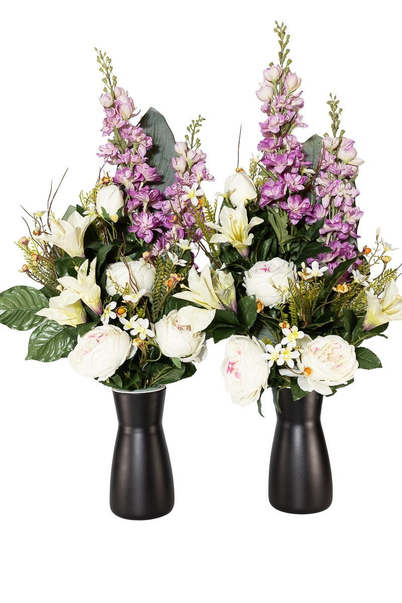 Sofisticado ramo de cementerio color blanco