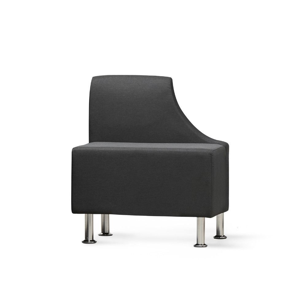 Soft Seating Asiento Izquierdo 73,8x66,77 cm. Sofá Lateral Izquierdo Con Respaldo. Tapizado En Color Negro/Gris. Espuma De Alta Densidad.  Color Negro/Gris.