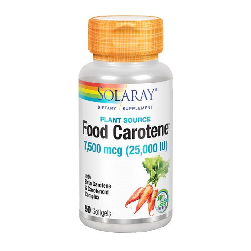 Solaray Food Carotene 7,500mcg 50 Perlas