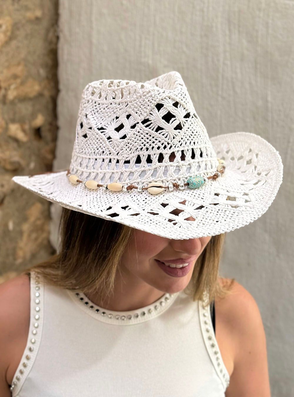 Sombrero Boho blanco